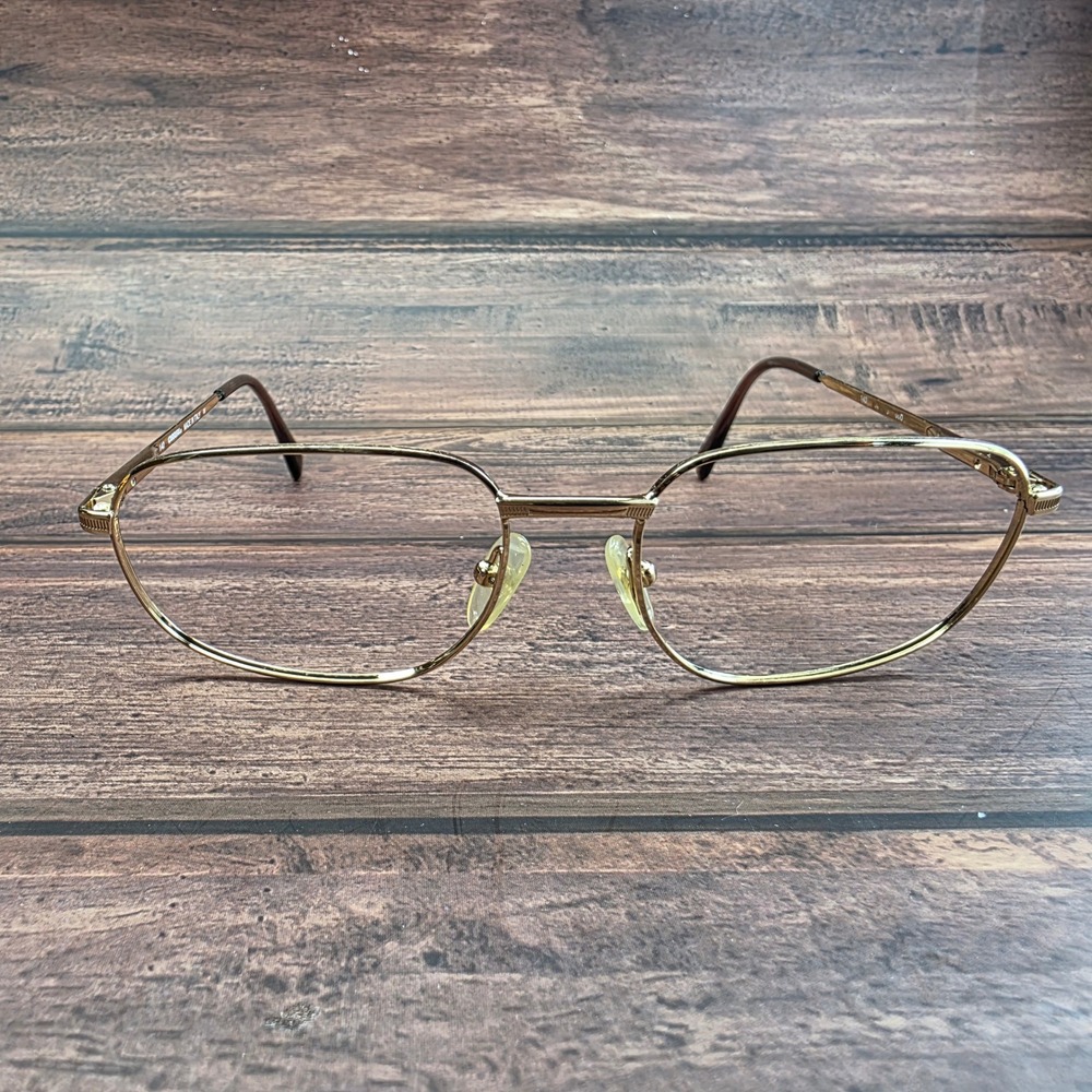 Carrera Gold Metal Eyeglass Frames 56-18 140 Made in Italy Vintage Aviator Style